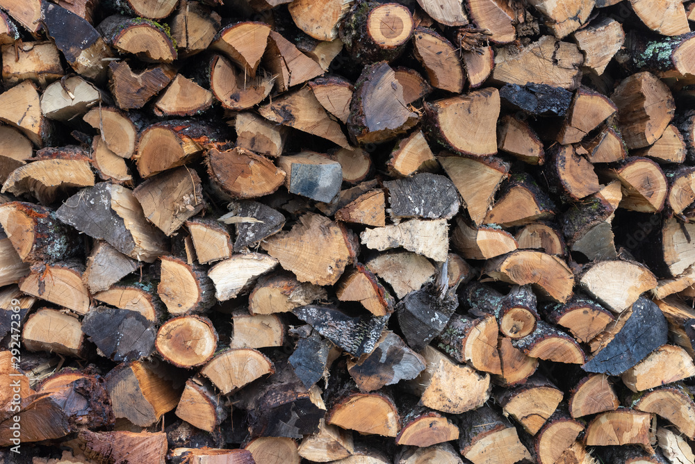 Stack of firewood, background Stack of firewood, background
