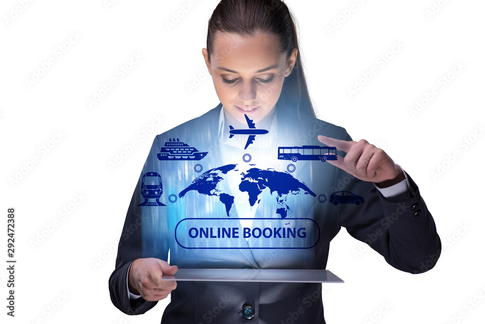 Concept of online booking for trip Concept of online booking for trip