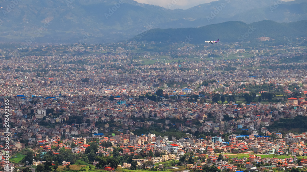 Aerial view of Kathmandu valley