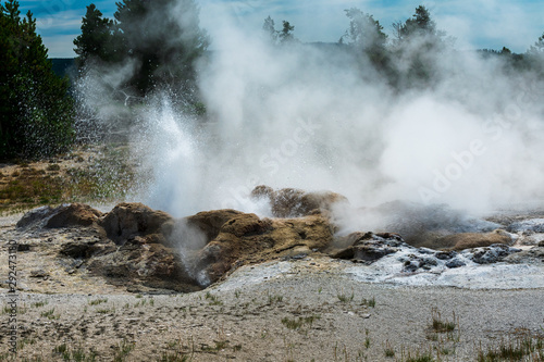 Geyser Erupts In Yellowstone National Park