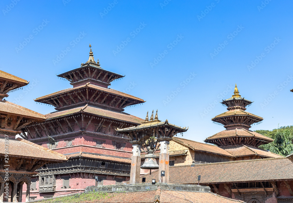Ancient temples at Patan Durbar Square, Nepal. A UNESCO World Heritage Site. Ancient temples at Patan Durbar Square, Nepal. A UNESCO World Heritage Site.