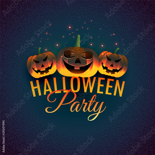 halloween party background with laughing pumpkins design