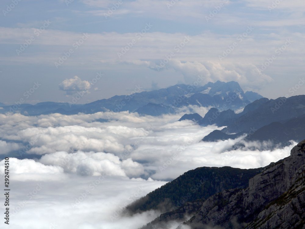 Climbing over the clouds in Berchtesgarden, Bavaria Alps Climbing over the clouds in Berchtesgarden, Bavaria Alps