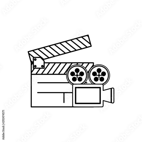 Movie time illustration. Cinema poster concept. Banner design for movie theater.