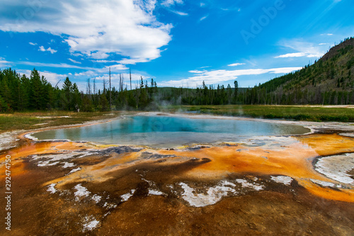 Geothermal Pool In Yellowstone National Park, Black Sand Geyser Basin