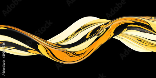 Yellow shiny transparent liquid splash