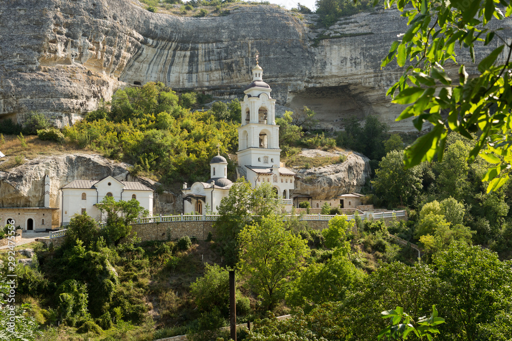 Bakhchisarai, Crimea. Holy Assumption Monastery in the cave