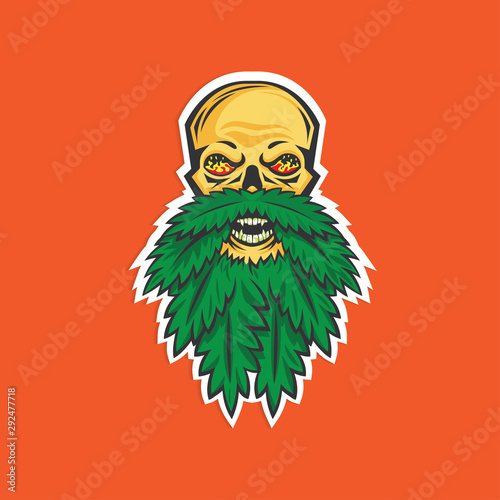 skull canabis marijuana illustration vector
