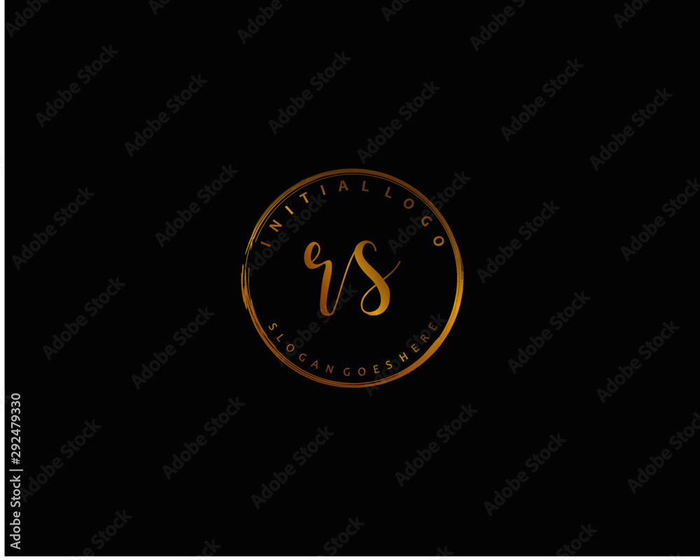  RS Initial handwriting logo vector
