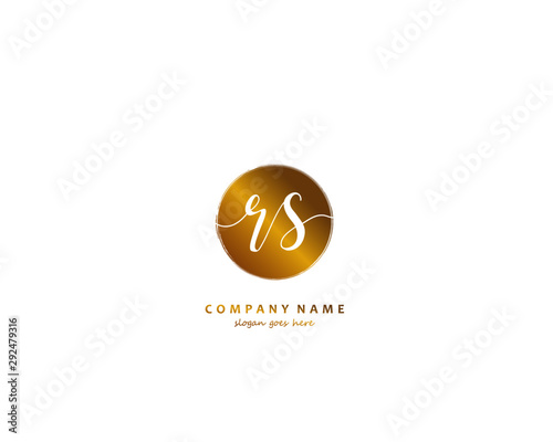  RS Initial handwriting logo vector