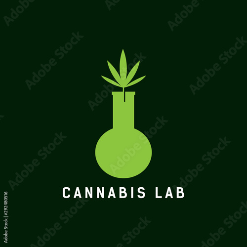 lab cannabis leaf vector,hemp marijuana logo design