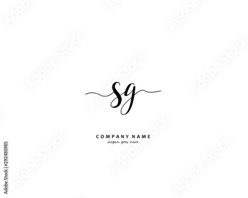 SG Initial handwriting logo vector
