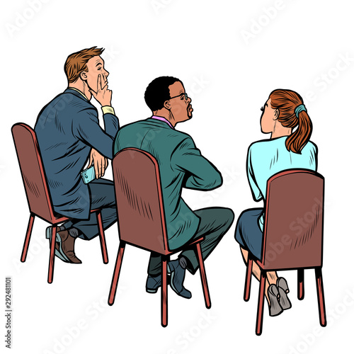 people at a business meeting. businessman and businesswoman. multi-ethnic group