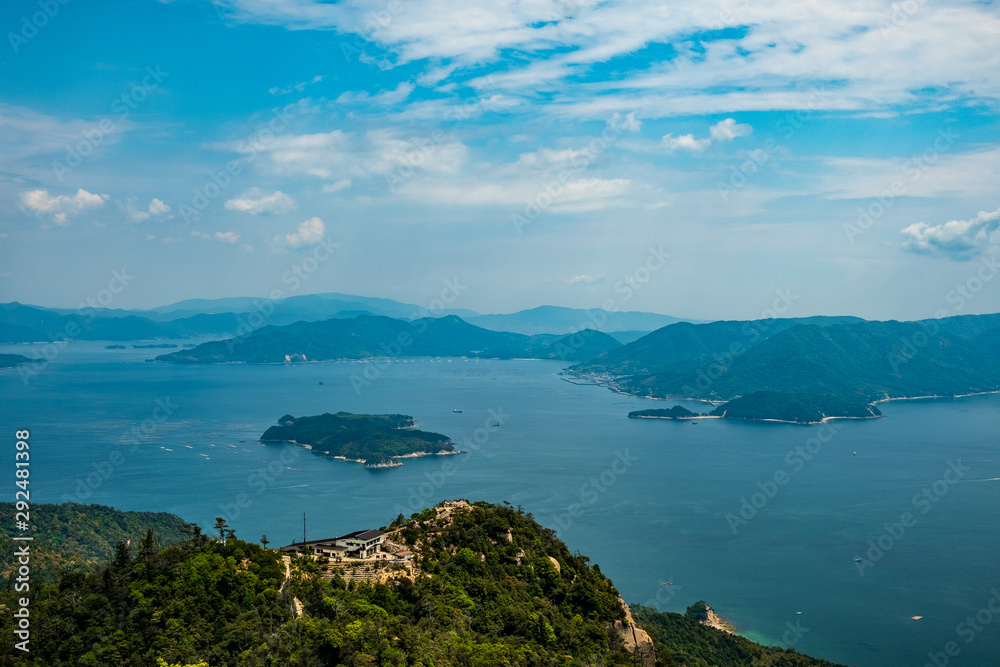 View from Mount Misen, Miyajima Island, Hiroshima to Seto Inland Sea View from Mount Misen, Miyajima Island, Hiroshima to Seto Inland Sea