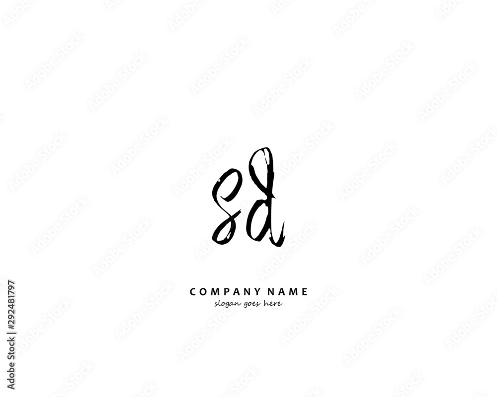SD Initial handwriting logo vector SD Initial handwriting logo vector