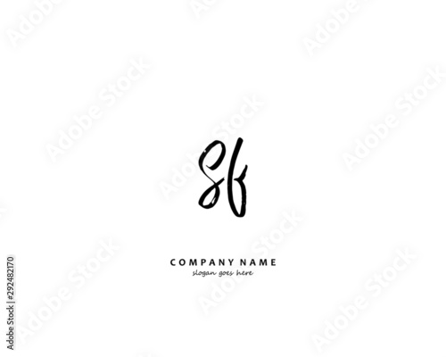 SF Initial handwriting logo vector