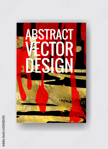 Vector Black, red and Gold Design Template illustration. photo