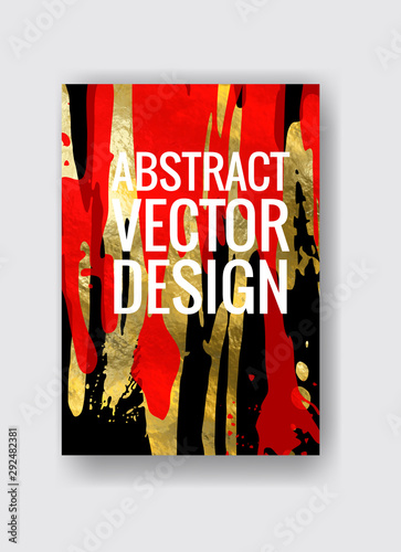Vector Black, red and Gold Design Template illustration. photo