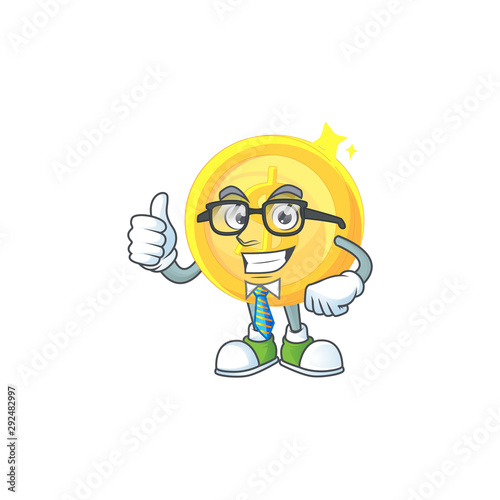 Businessman currency gold coin isolated white background