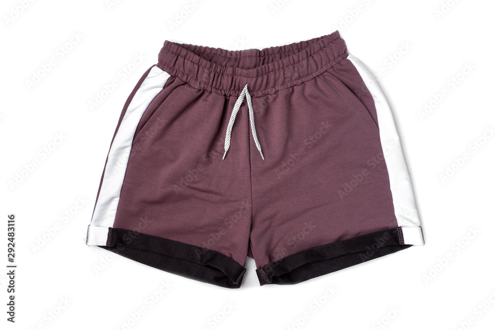 Purple cotton shorts isolated on white background. Purple cotton shorts isolated on white background.
