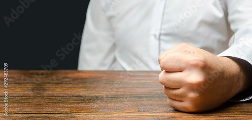 Konstfotografi The man hit slammed his fist on the table