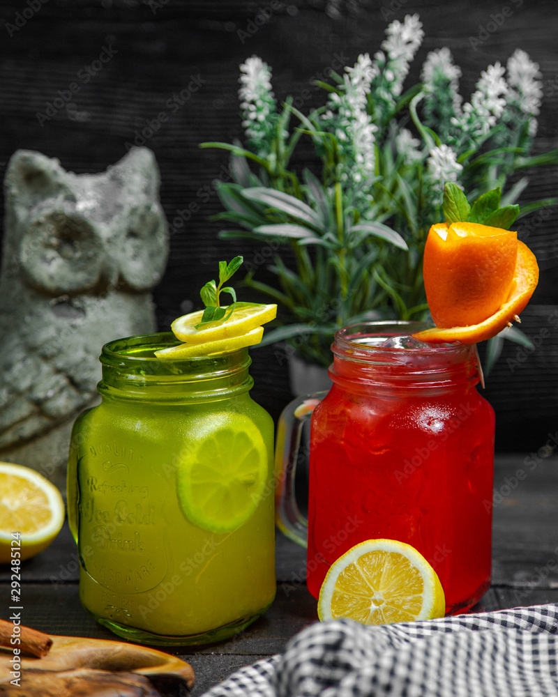 Pair of homemade ice tea Pair of homemade ice tea
