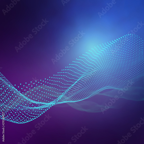 Soft technology background. Network with glowing lines 4 photo
