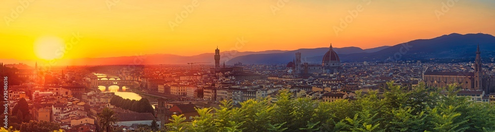 Huge 100M Pixels Panorama of Firenze, Florence Italy shot from viewpoint Piazzale Michelangelo