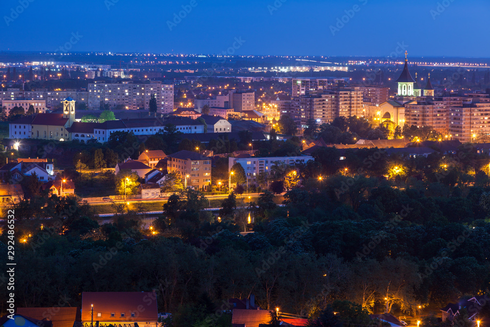 Panorama of Oradea at evening