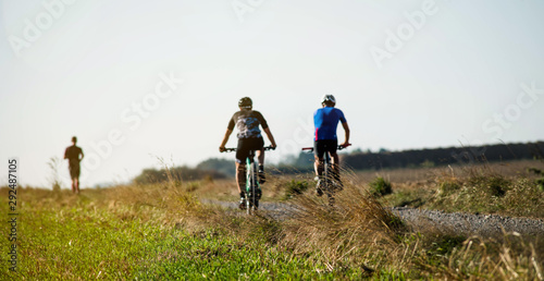mountain bike in the country lanes