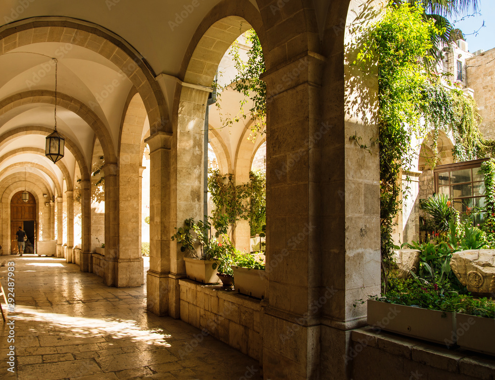 Jerusalem, Israel, Middle East, May 2018. Pontius Pilate's Yard