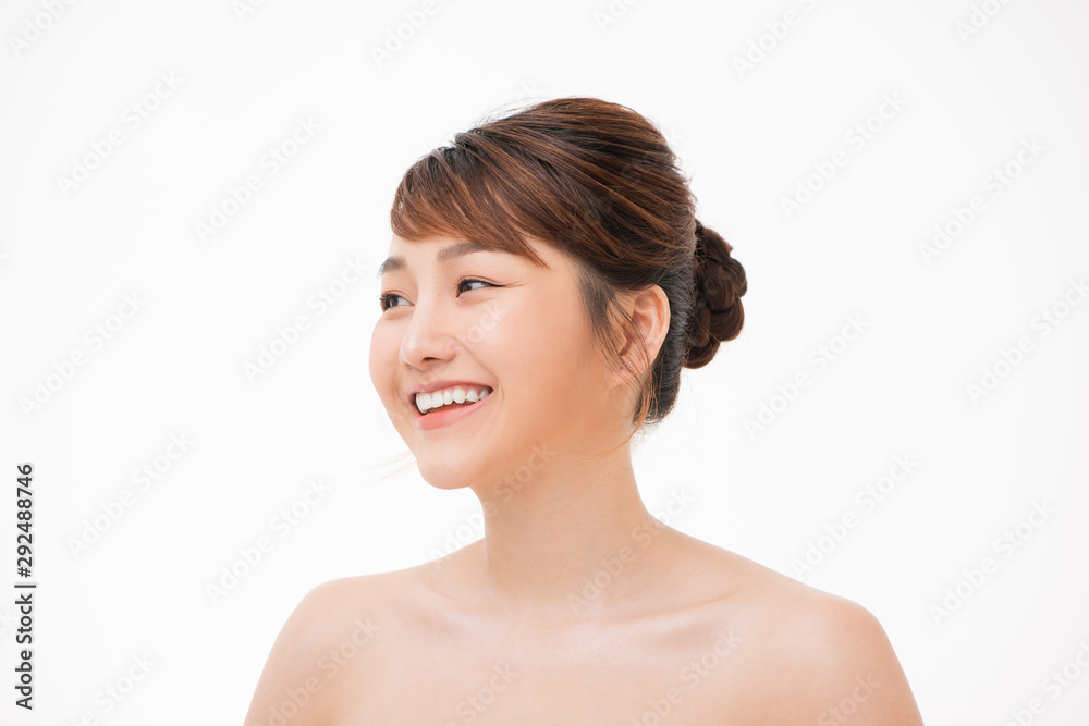 Beautiful young woman asian with clean perfect skin. Beautiful young woman asian with clean perfect skin.