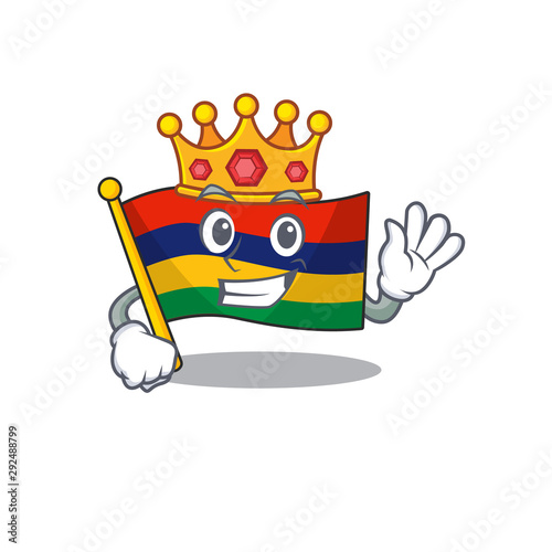 King flag mauritius in the character shape