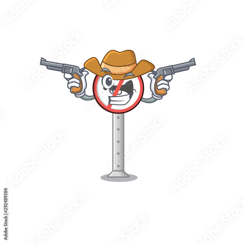 Cowboy no honking isolatede with the cartoon