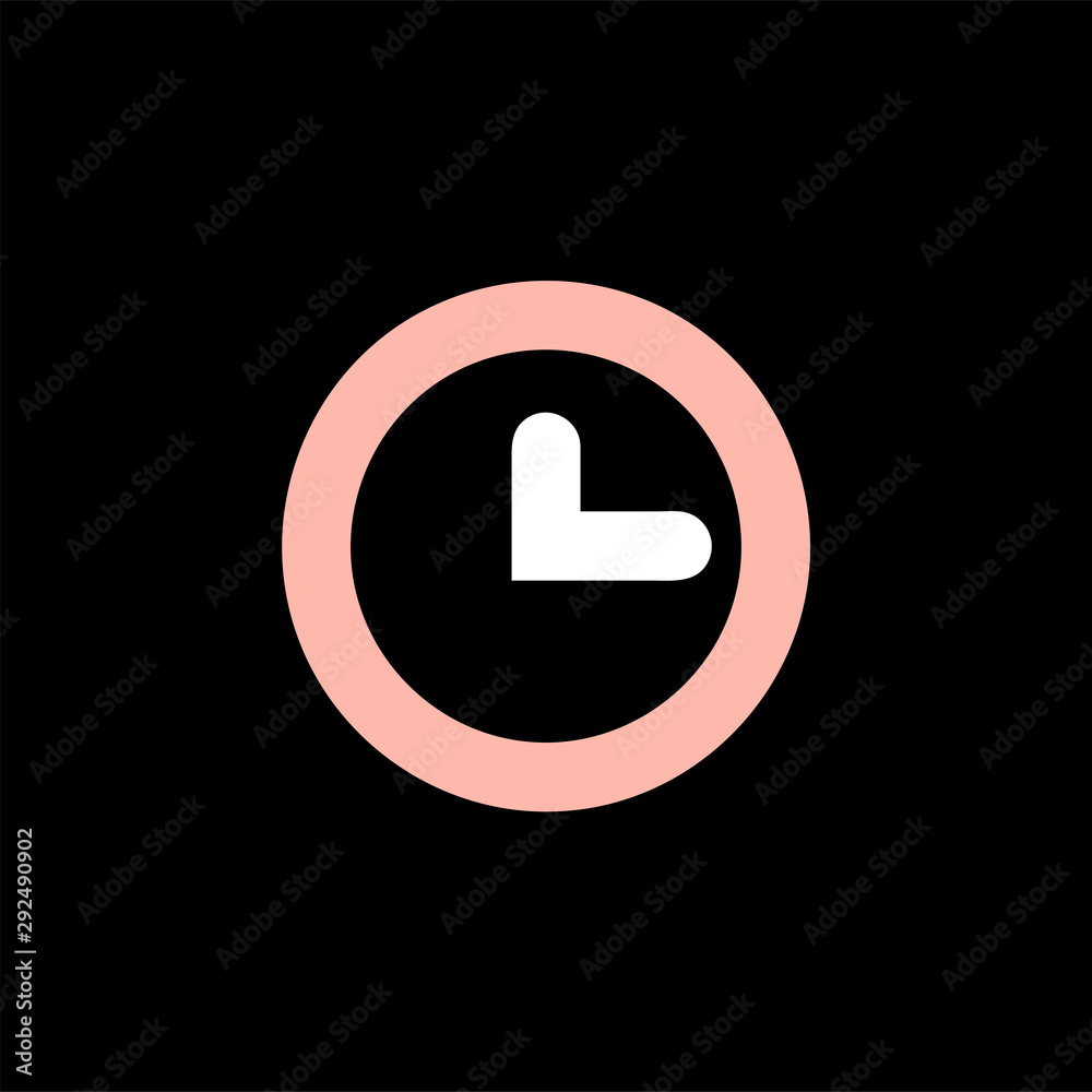 Clock vector icon, time symbol. Simple, flat design for web or mobile app Clock vector icon, time symbol. Simple, flat design for web or mobile app