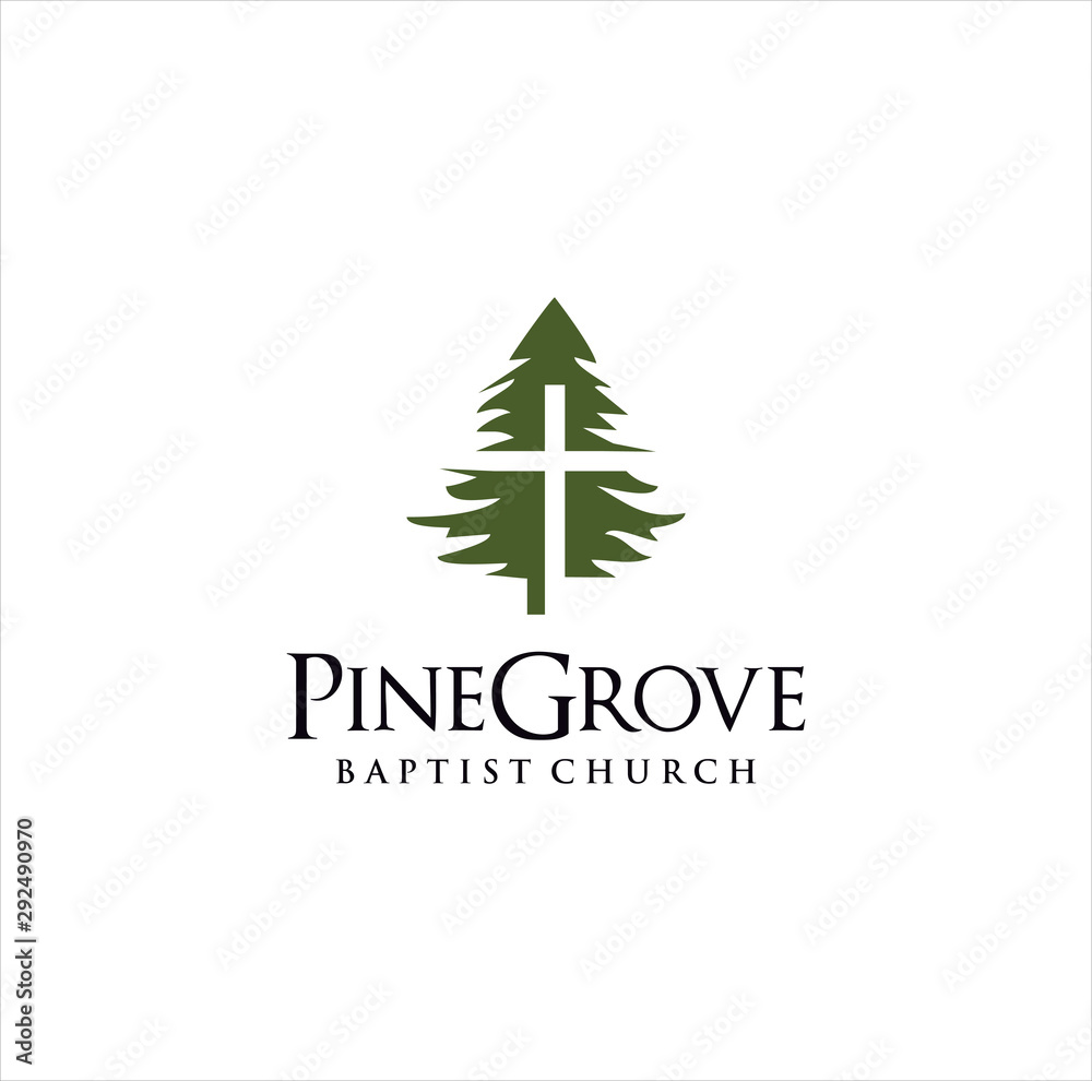 pine evergreen fir Tree Church Logo Design Template . hemlock spruce ...