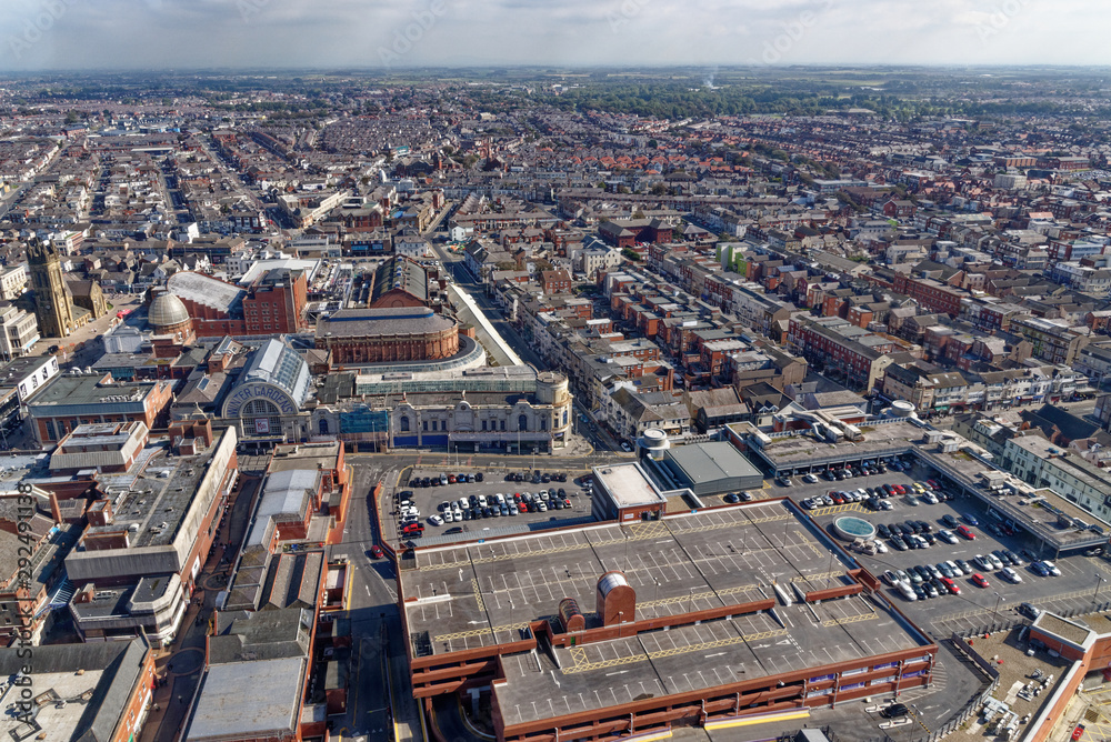 Fototapeta premium View from the top of Blackpool Tower - Blackpool - United Kingdom
