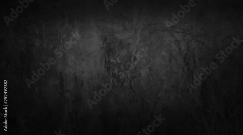 Black wall texture rough background dark . concrete floor or old grunge background with black