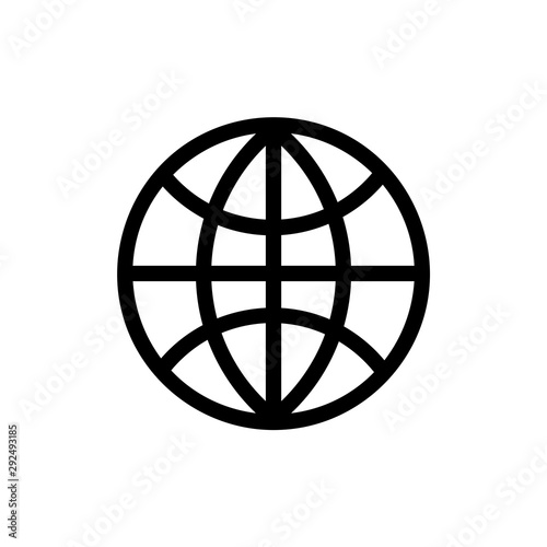 Earth vector icon, world symbol. Simple, flat design for web or mobile app