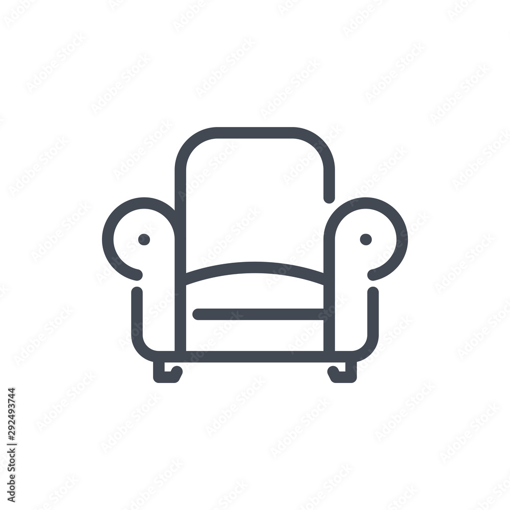 Armchair line icon. Furniture vector outline sign. Armchair line icon. Furniture vector outline sign.