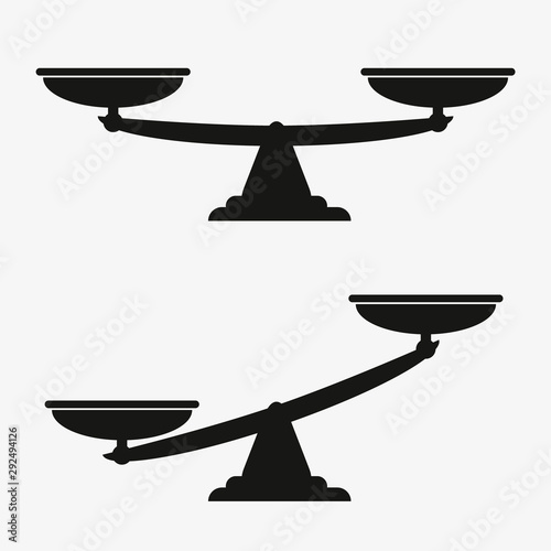 Scales icon. Vector black scale single symbol. Scales icon set.