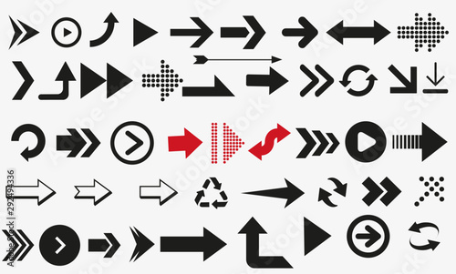 arrows vector collection black. Different black Arrows icons,vector set. Abstract elements for business infographic. Up and down trend