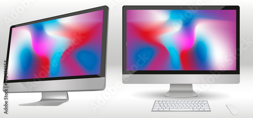 Modern Monitor isolated on background. Vector mockup. Vector realistic illustration.