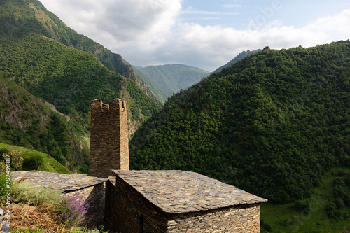 Mutso Castle, Georgia, Causacus. A fortress in the mountains. photo
