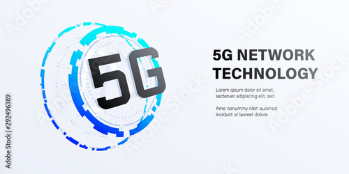 5G mobile network futuristic abstract illustration for website, poster, banner. Internet technology of next generation