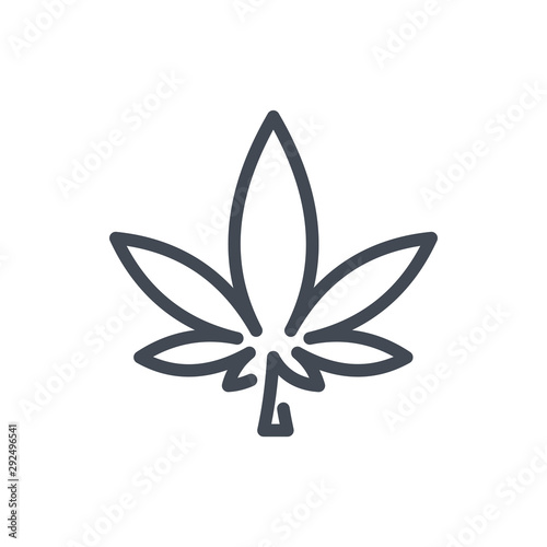 Cannabis line icon. Marijuana leaf vector outline sign.