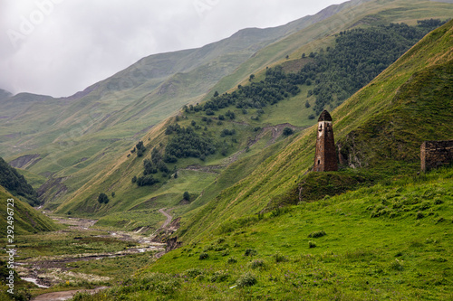 A Tower in the remote region of Upper Khevsureti near Shatili, Georgia. 