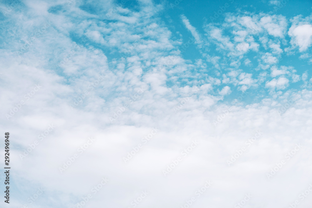 Blue sky with clouds in the fall