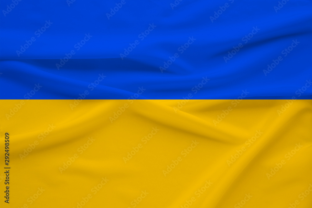 national flag of Ukraine on gentle silk with wind folds, travel concept, immigration, politics national flag of Ukraine on gentle silk with wind folds, travel concept, immigration, politics