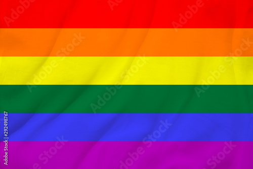 LGBT rainbow flag  Pride flag  Freedom flag - the international symbol of the lesbian  gay  bisexual and transgender community  the concept of the human rights movement